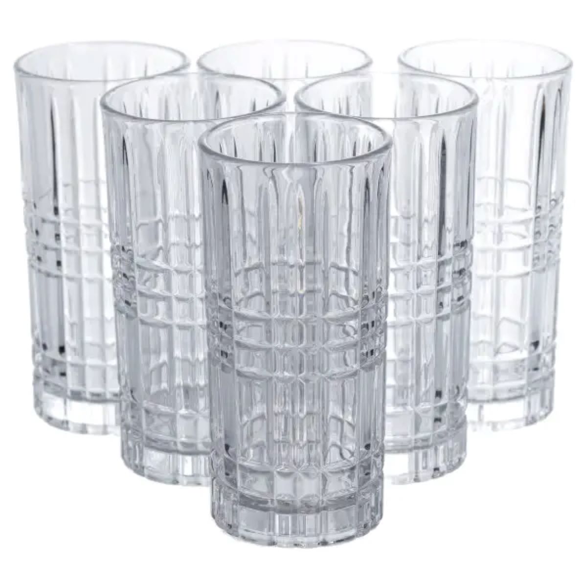 Набір склянок Geometric Glass 6 штук по 300 мл з рельєфним візерунком HP-17-3