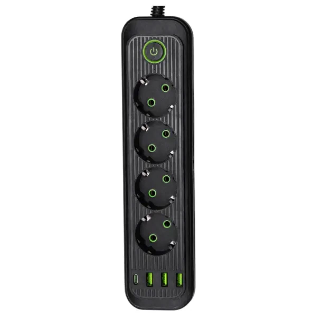 Мережевий фільтр-подовжувач 5 розеток 3xUSB-A 1xUSB-C 5м чорний HP-5-40