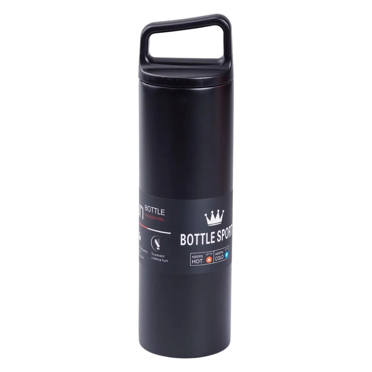Термос металевий 500 мл Bottle Sport з вакуумною ізоляцією чорний HPGM5009B