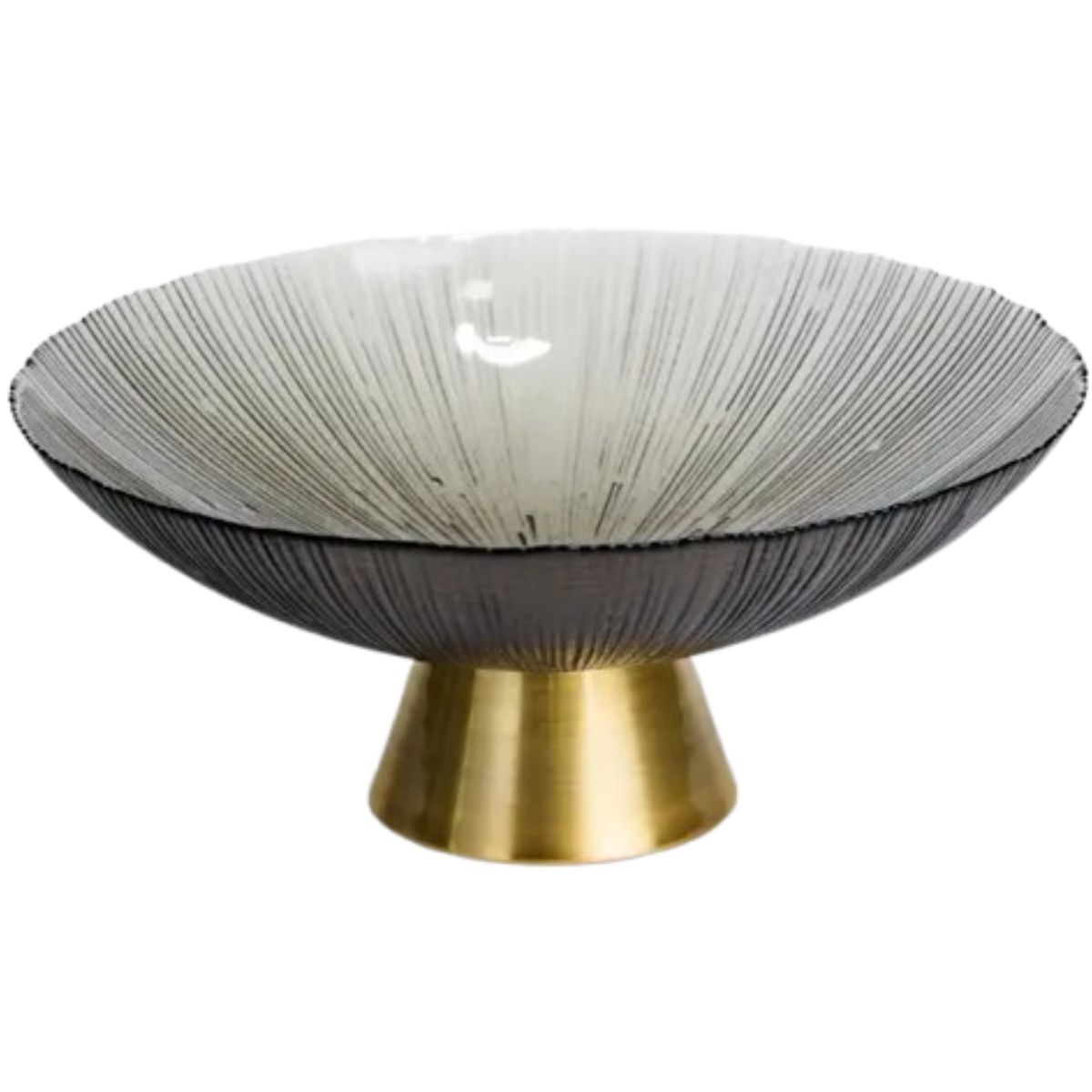 Фруктовниця скляна «Gold & Grey» 24 см на золотій ніжці Yiwu HP-34-118