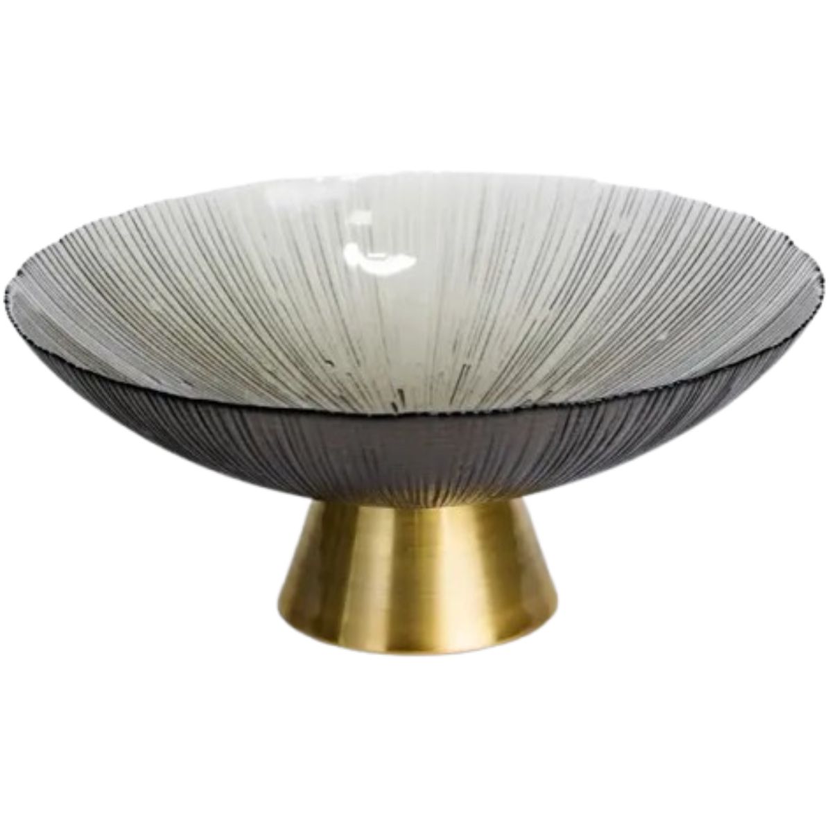 Фруктовниця скляна «Gold & Grey» 34 см на золотій ніжці Yiwu HP-34-119