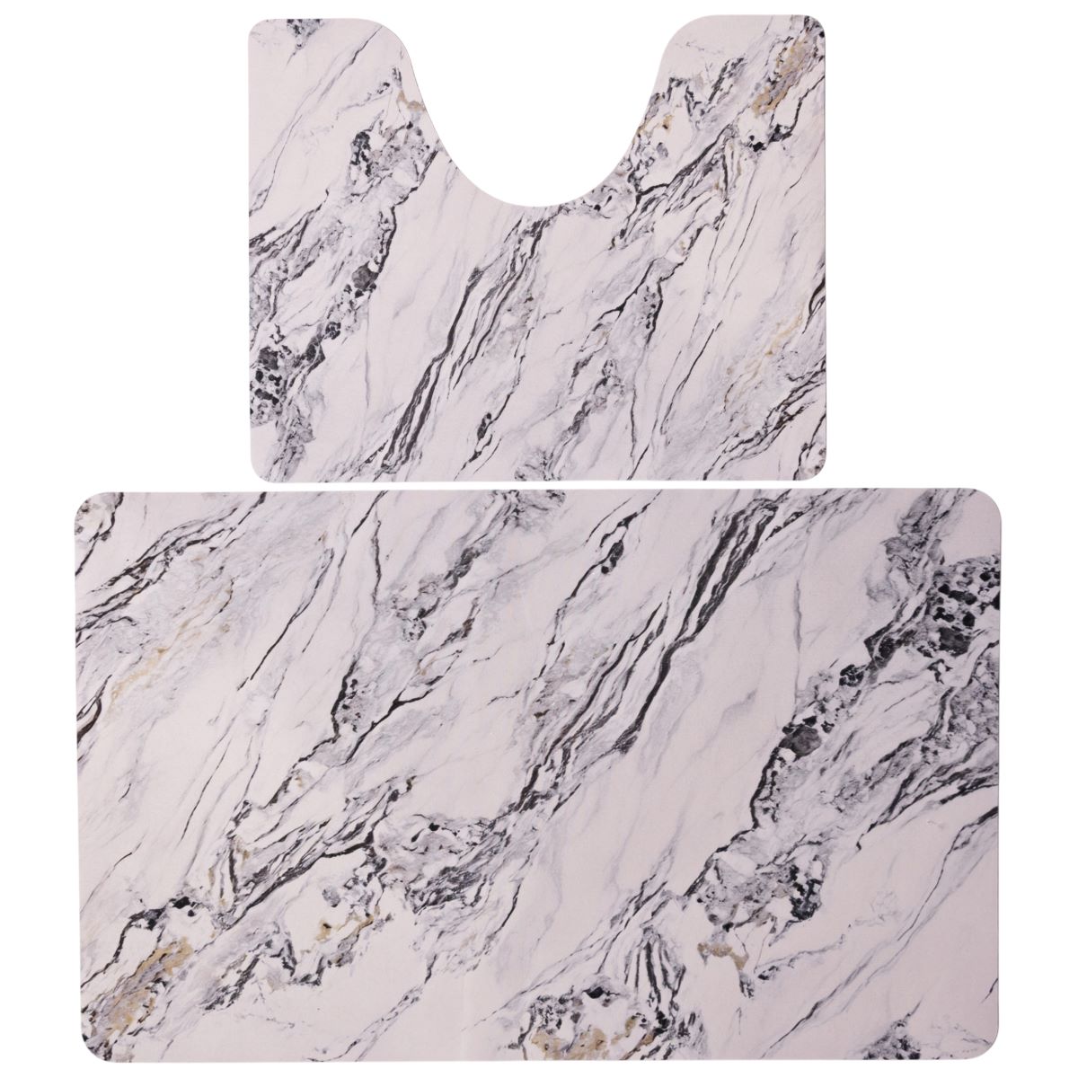 Набір килимків для ванної та туалету White Marble 50*80/40*50 см Yiwu HP-42-181