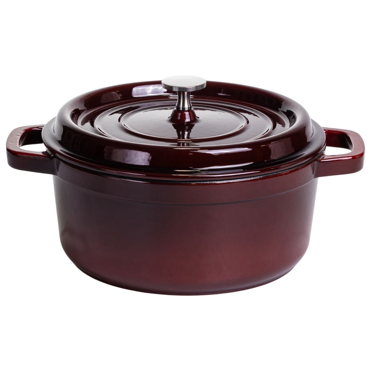Кокотниця чавунна емальована 4 л, бургунді Yiwu HP-FLG-10 burgundy