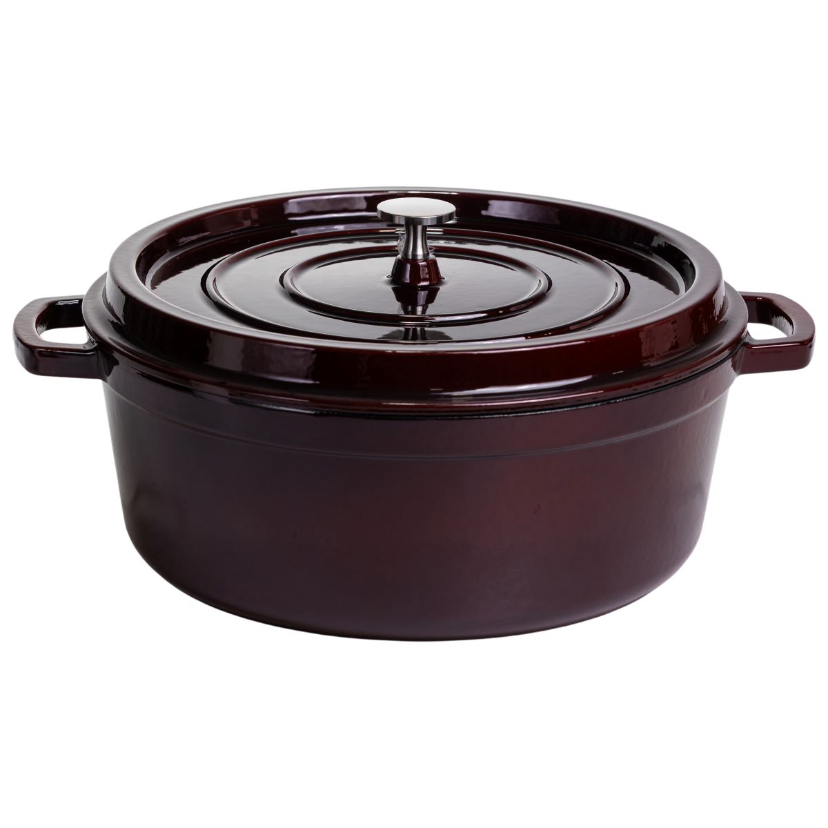 Кокотниця чавунна емальована 7,5 л, бургунді Yiwu HP-FLG-14 burgundy