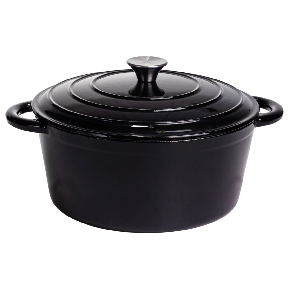 Каструля чавунна емальована 6,5 л, чорний Yiwu HP-FLG-3 BLACK