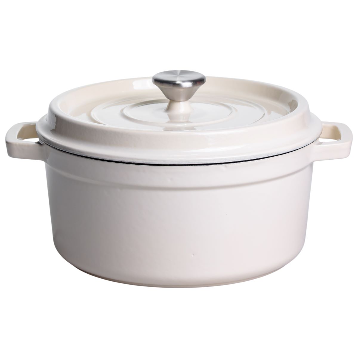 Кокотниця чавунна емальована 4,5 л, бежевий Yiwu HP-FLG-4 WHITE