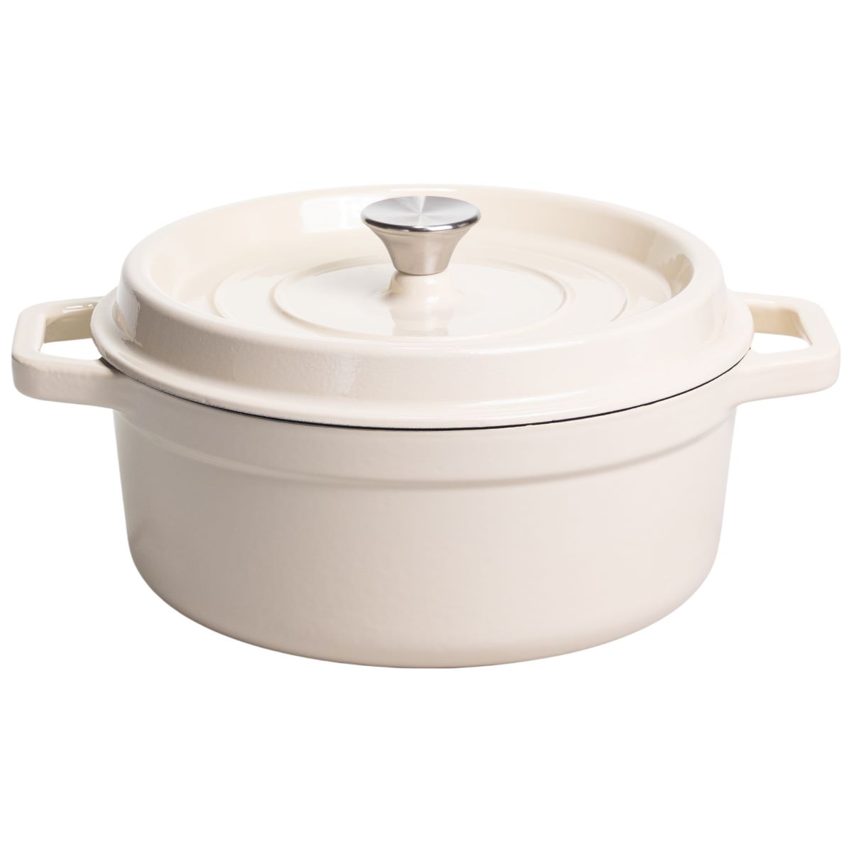 Кокотниця чавунна емальована 5,5 л, бежевий Yiwu HP-FLG-5 WHITE
