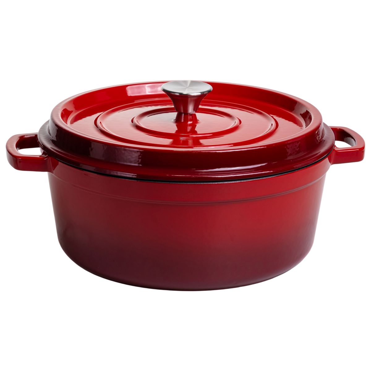Кокотниця чавунна емальована 6 л, червоний Yiwu HP-FLG-6 RED
