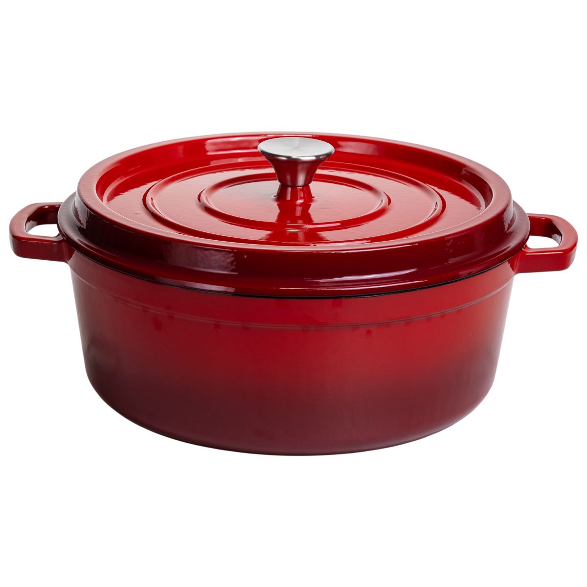 Кокотниця чавунна емальована 7,5 л, червоний Yiwu HP-FLG-7 RED