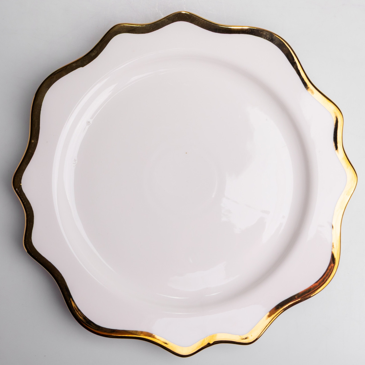 Тарілка сервірувальна порцелянова Antique White 25 см Yiwu HKPP-10