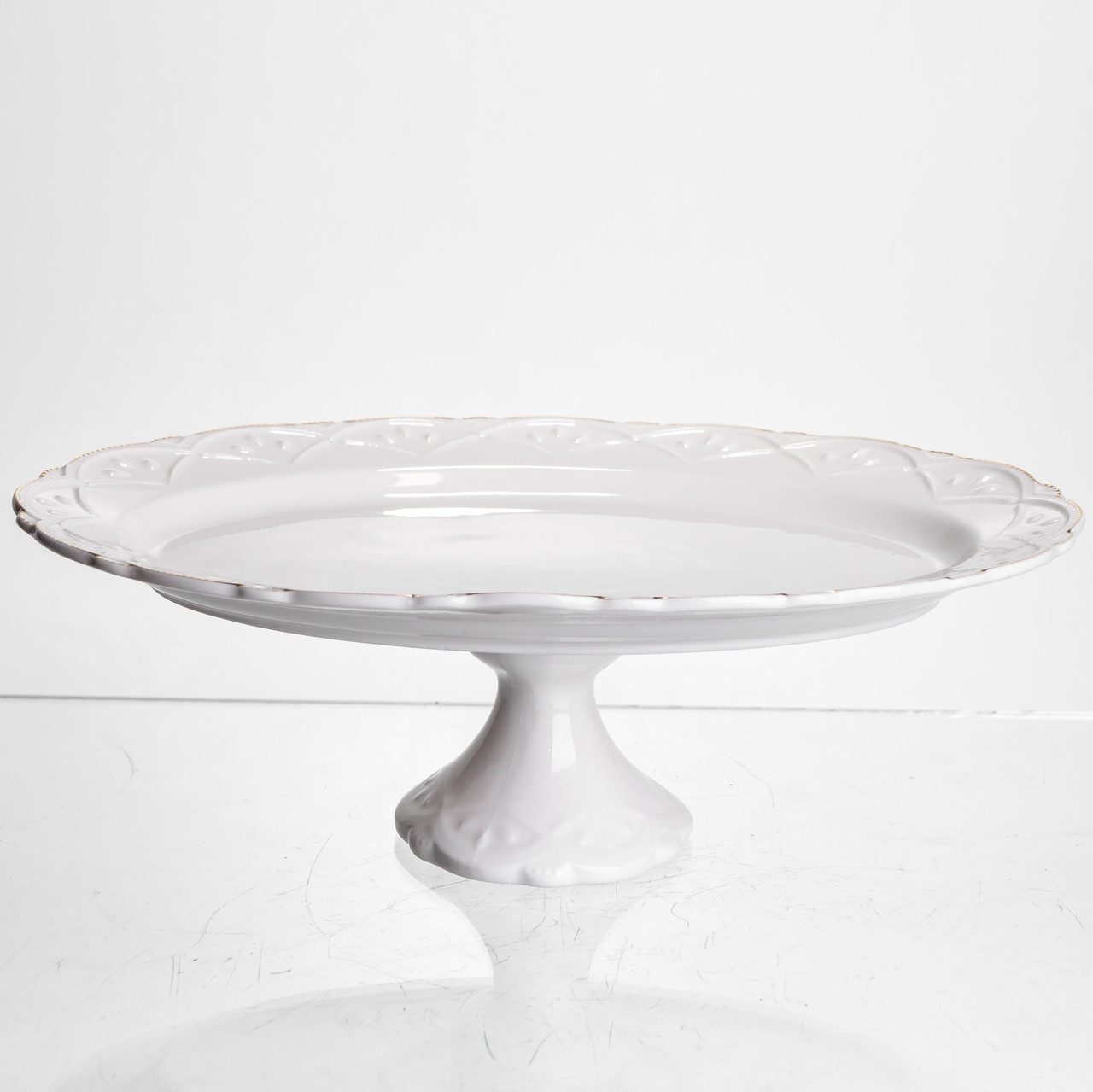Блюдо на ніжці порцелянове Pearl 25,5 см Yiwu 120-YH-HG050