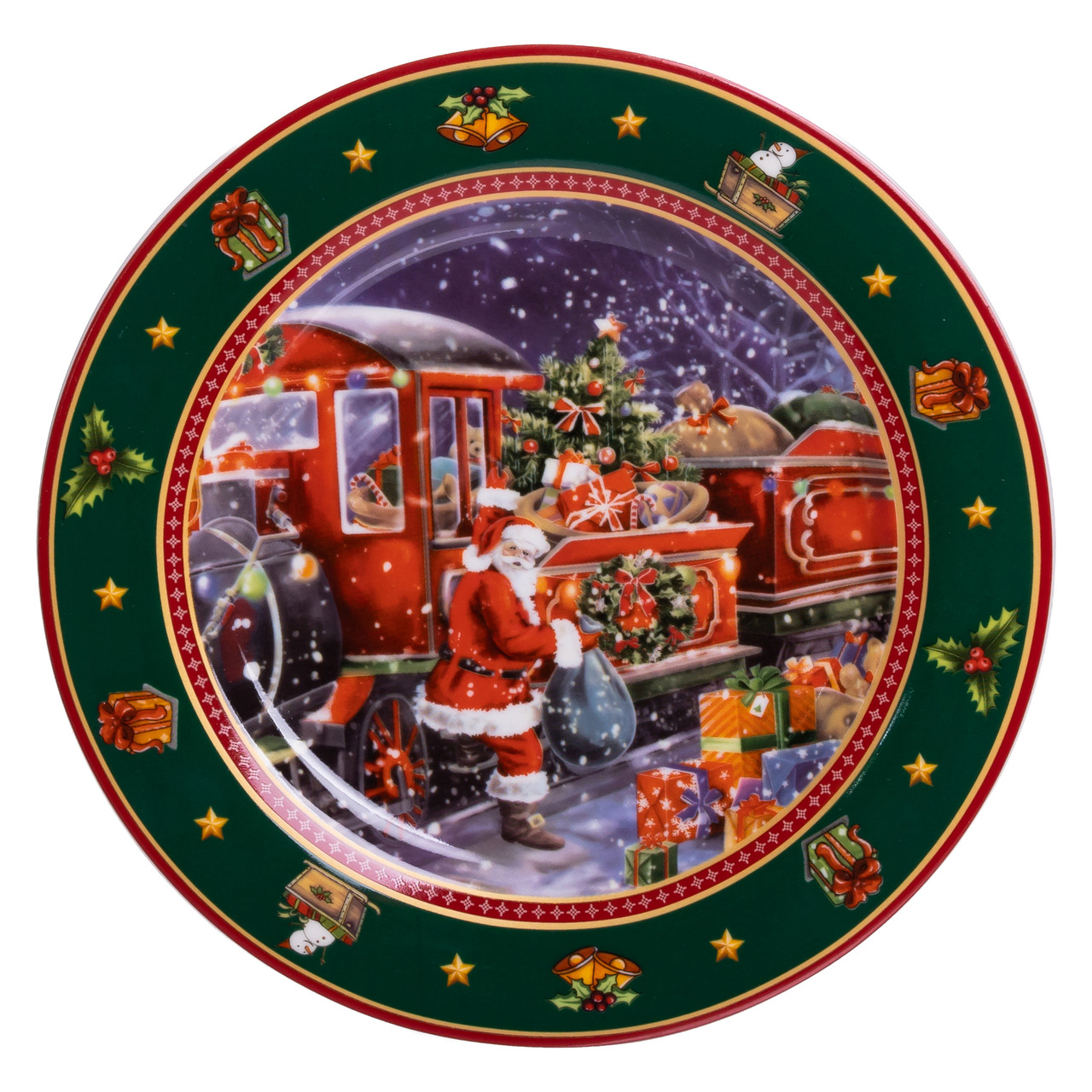 Набір новорічних тарілок порцелянових Santa 6 штук Yiwu HP-SDHK-7