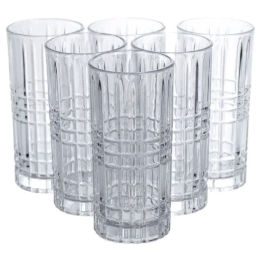 Набір склянок Geometric Glass 6 штук по 300 мл з рельєфним візерунком HP-17-3