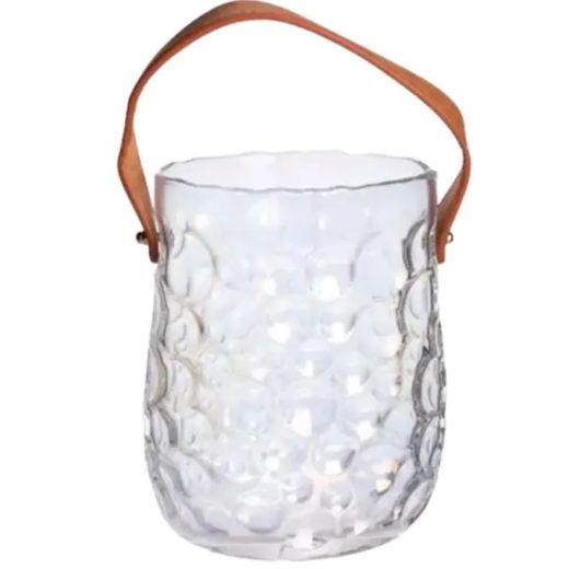 Ваза сумочка з ручкою 13×9.5×18 (см) декоративна скляна ваза для квітів 1.2 (л) Райдужний HP-19-153-6