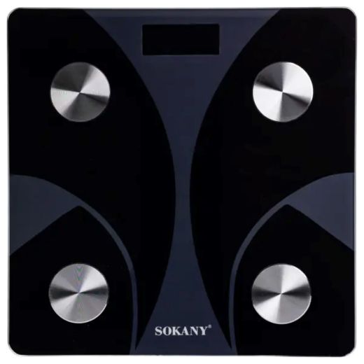 Смарт ваги електронні Sokany 26х26 см до 180 кг з Bluetooth Чорний SK-19029B