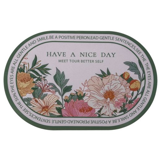 Діатомітовий овальний килимок Have A Nice Day 38×58 (см) вологопоглинальнючий HP-42-59