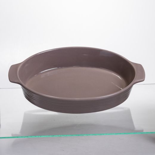 Форма для запікання овальна 36×22.5×7 (см) форма для духовки 2 літри Бежевий S1286