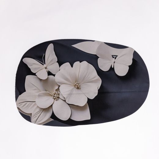 Килимок для ванної кімнати з 3D-ефектом Petal Relief 58*38 см діатомітовий Чорний HP-42-38