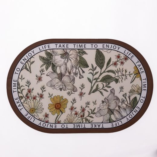 Килимок діатомітовий Floral Oval 58*38 см універсальний овальний HP-42-50